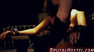 Held down rough, fed up with waiting for a taxi, naive youthful teen bound in extreme car domination.