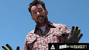 Cute stepdaddys babe rides tight ass on big dick