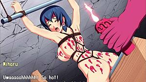 Bound Shrine Maiden Miharu Toys in BDSM Game!