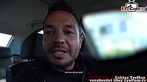 Skinny German teen student does real casting date with stranger