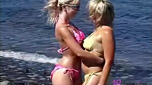 Hot 18yo Lesbians Candy Elektra and Girlfriend Lick Nipples Together