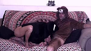 Watch This Couple In Pajama Cosplay Having Wild Sex On The Sofa!