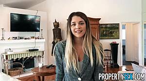 hot real estate agent with big tits bends over to bang client