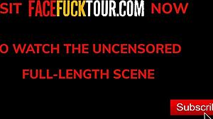European teen gets dominated by big cock face fuck