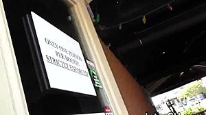 Busty Ebony Babe September Reign Sucking Cock At Glory Hole