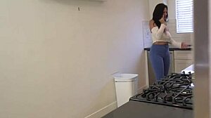 i got pleased by stepson in kitchen for ride with monster cock licking