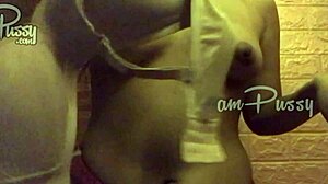 Watch this amateur chick strip, shower, dance, and touch herself?