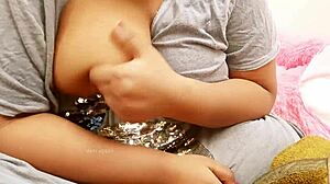 Indian wife shows off her big boobs