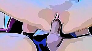 Big dick enters tight pussy in meteflix cartoon.