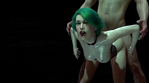 Hey, Check Out This Hot Girl With Green Hair Getting Fucked From Behind In 3D Porn