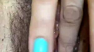 She loves her Satisfyer toy for intense hairy pussy play