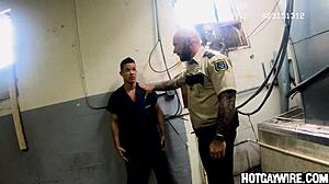 Two gay inmates caught screwing in the office by police