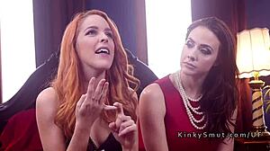 Redhead Brat's Busty Anal Punishment Session