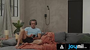 Joymii's Ambra Dolce Craves Wet Pussy Banging Post-Shower, Teasing with Deepthroat and Cowgirl Riding