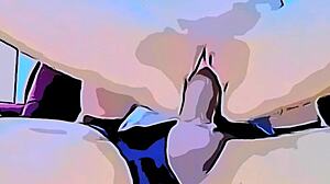 Big dick enters tight pussy in meteflix cartoon.