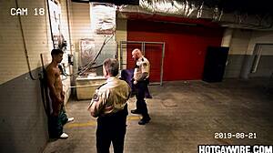 Two gay inmates caught screwing in the office by police