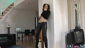 Intense whore in stockings and heels gives blowjob then rides hard in high definition