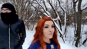 i showed bare breasts to passerby in winter park and teased his cock with juicy lips