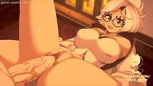 Cumming on the hot one in cartoon anime hentai scene