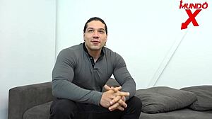 At the casting, he fucks this big-tit arab slut hard in lingerie, giving her a creampie with his monster cock.