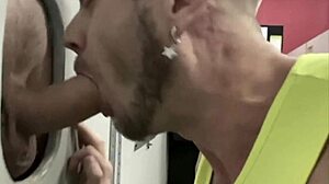 Suck that big gay cock at the glory hole