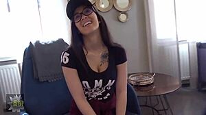 Chatting with cute 18-year-old Darcia, her fluffy huge tits in raw creampie video 😍