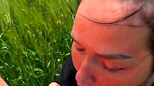 Deep Throating Pov Blowjob In A Field Big Tits Tattoo Nature Public