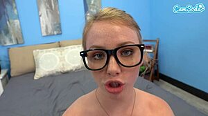 Petite Teen Struggles with Huge White Cock and Facial