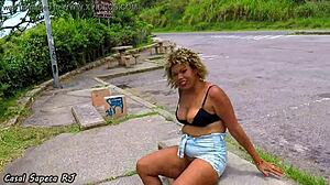 I don't know if it's heat or horniness, but I got out of the car to cool off and masturbate during the trip