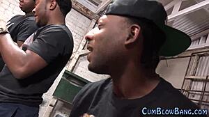 Gangbanged Slut Tongued And Banged Hard In Interracial Deepthroat