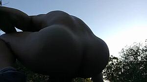 latino jerks off in forest before getting caught