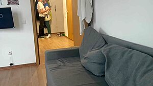 gave stepbrother deep blowjob with cum licking contrast