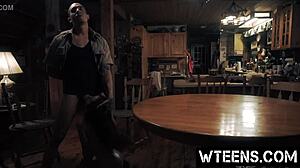 horny teen 18+ sally squirtz bound for intense fucking and handjob