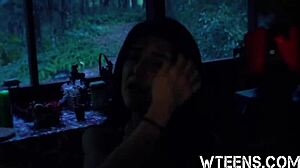 horny teen 18+ sally squirtz bound for intense fucking and handjob