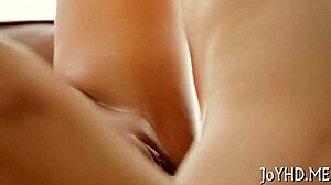 Young babe feels intense pleasure during hardcore blowjob and missionary sex.