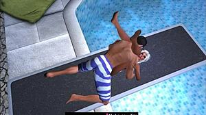 taken at the public swimming pool jumping board