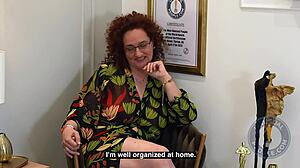 Mature woman with big natural tits squirts in doggystyle fingering and pussy play