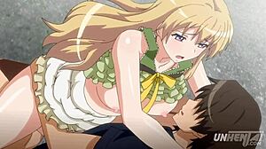 Hentai couple bangs with toys in public dress