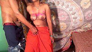 arab group celebrates holi with aunt in hardcore anal sex