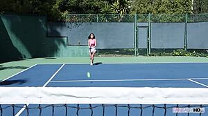 Tennis Coach Shocked By Smooth Pussy Reveal!