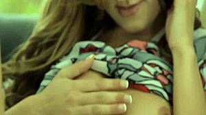 pretty teen explores solo with toys