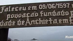 On the beach, I couldn't resist masturbating with my big tits and ass