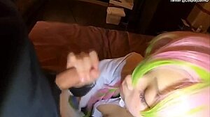 kimetsu no yaiba mitsuru cosplay features japanese girl with big tits in sex scene