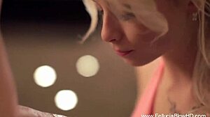 real blowjob blonde milf gags on handjob sucking