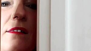 Bigtitted Mature CFNM Amateur PLEASURING COCK in Shower