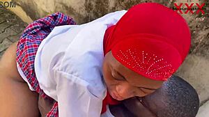 Big Cock Senior Prefect Fucks Petite Classmate at Principal's Window