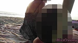 misscreamy sucks cock on public beach for cuckold record