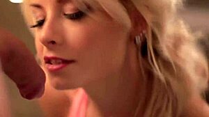 real blowjob blonde milf gags on handjob sucking