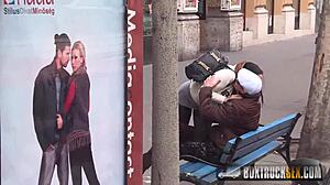 Beautiful Simony Diamond sucks huge cock behind boyfriend's back.