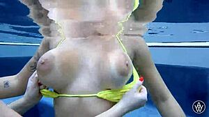 Angela White - Big Titty Bikini Lesbians Dive Deep Underwater with Blonde and Brunette Babes